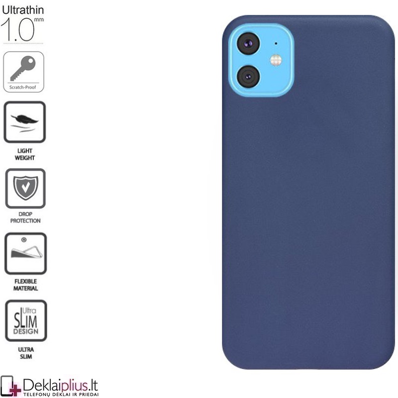 Silikoninis plonas dėklas 1.0 mm storio - mėlynas (telefonui Apple Iphone 11) Silikoninis plonas dėklas 1.0 mm storio - mėlynas (telefonui Apple Iphone 11)